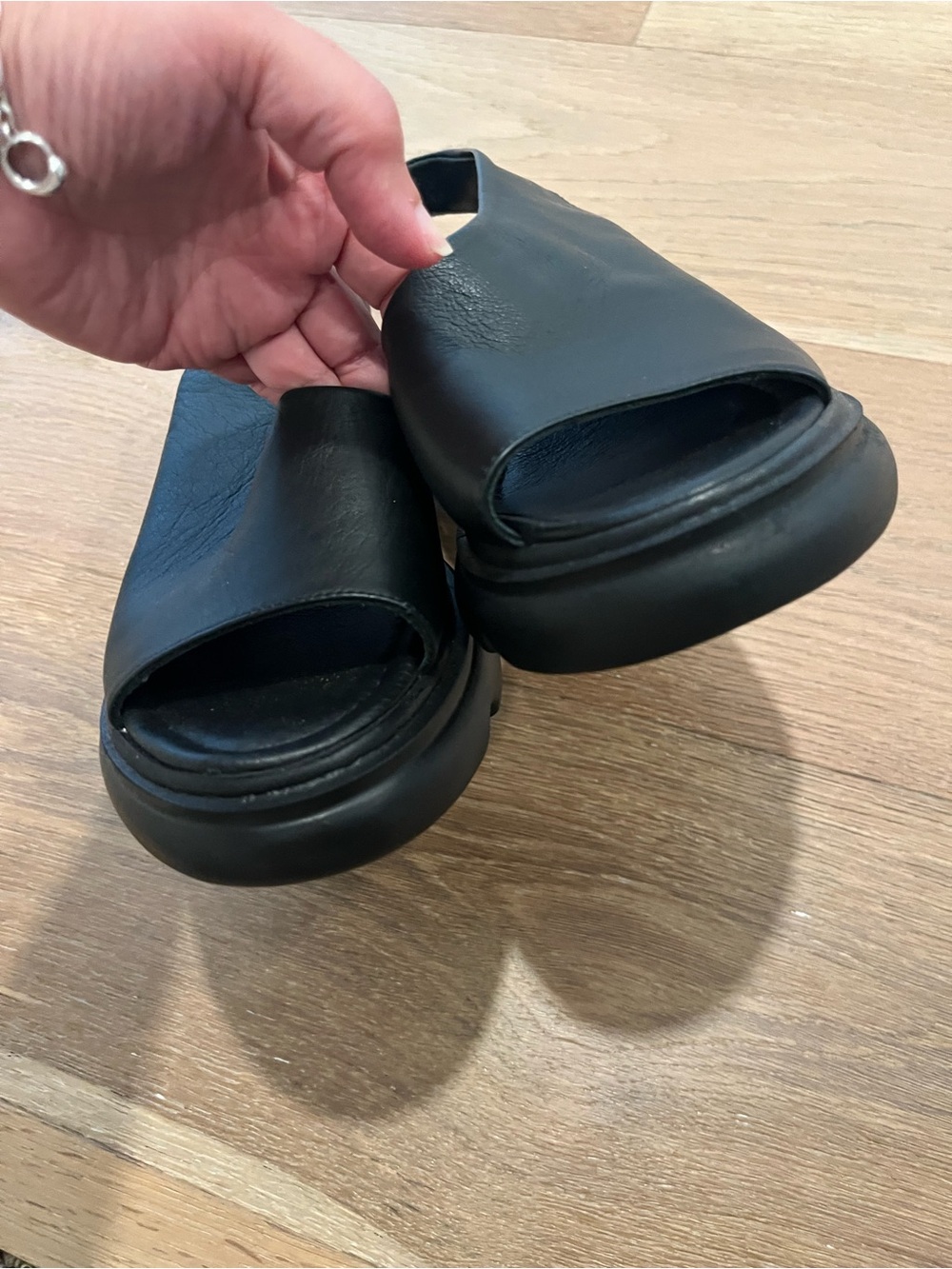 Agusto Leather Platform Sandal Forever & Always Minimalist Shoes size 39 (8.5) - Picture 9 of 11